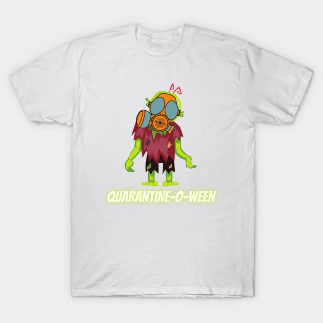 Quarantine-O-Ween Zombie Lovers Funny Halloween Gift Undead Costume Radioactive Zombie Living Radioactive Green Dead Gaz Mask Quarantine Mask Halloween for People in Quarantine T-Shirt by nathalieaynie